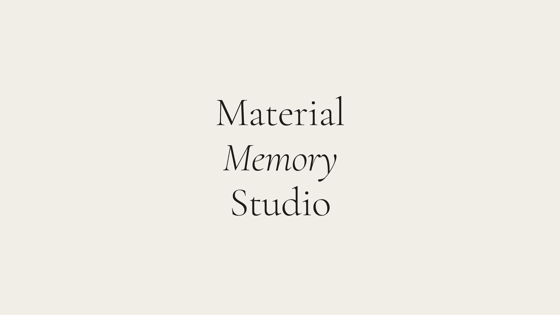 Material Memory Studio