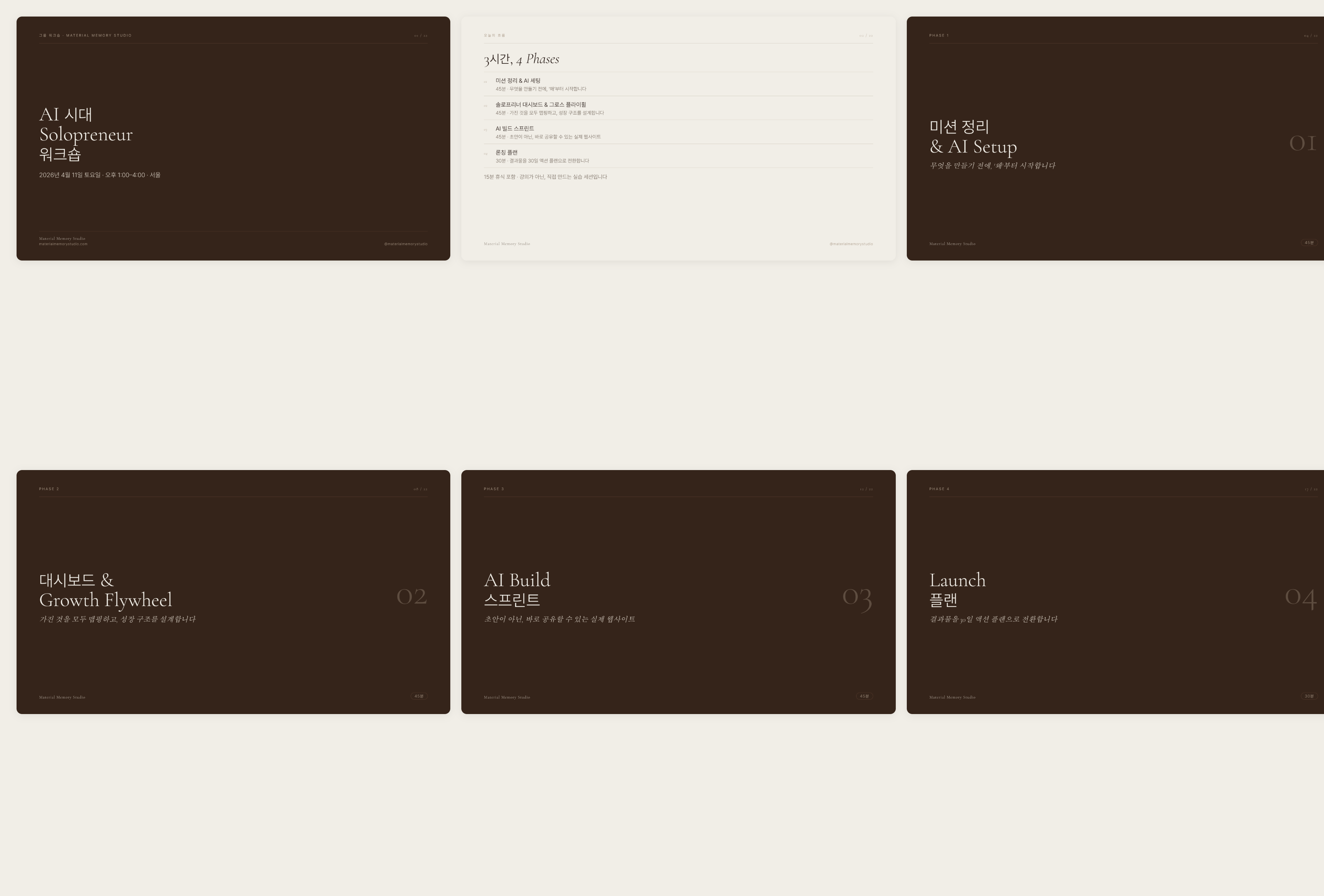 Workshop slides overview